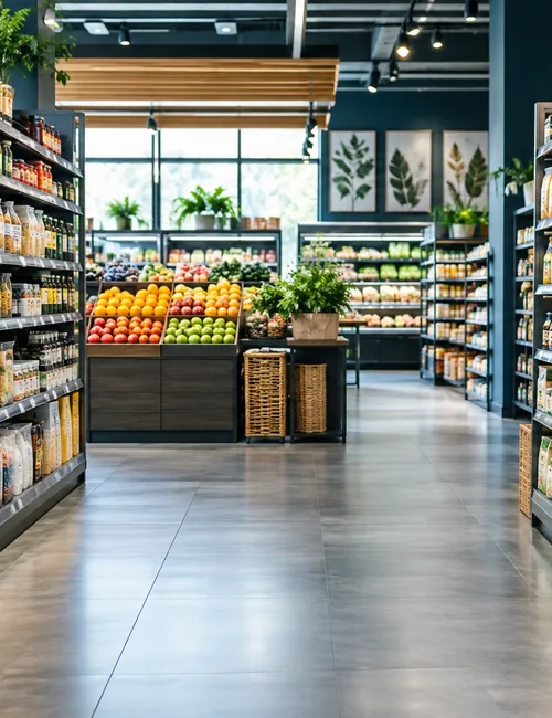 Supermarket with fresh produce